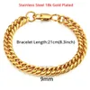 Bracciali a maglie 8-14mm Bracciale da uomo in acciaio inossidabile all'ingrosso Homme Oro Argento Colore Curb Catena cubana per uomo Gioielli Regalo maschile