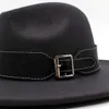 Chapéus de aba larga Bucket Chapéus 9,5 cm de largura clássico feminino Fedora chapéu unissex lã feltro chapéu britânico cinta jazz mens chapéu outono vintage vestido chapéu 24323