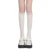 Socks Hosiery Women Solid Thin Knee Length Stockings Lace Trim Bowknot Over Calf Long Drop Delivery Apparel Underwear Womens Otc5W