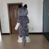 2024 Disfraz de mascota de lobo gris súper lindo, disfraz de Navidad, disfraz de mascota de Halloween