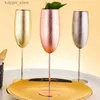 Bicchieri da vino Bicchiere da champagne nordico in acciaio inossidabile per bar Bicchieri da cocktail flute vintage creativi in metallo Calice da vino in oro rosa di lusso in metallo L240323