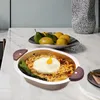 Tigelas de aço inoxidável tigela dupla orelhas e alça misturando lanche coreano isolado para salada arroz ramen sopa cereal