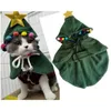 Vestuário para cães Árvore de Natal Estilo Roupas Pet Manto Trench Coat Jaqueta Outono Inverno Quente Fleece ClothingXS-XL