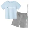 Été enfants Tshirtsshorts costumes 212 ans garçons fille décontracté hauts à manches courtes coton vêtements ensembles découverte impression 2 pièces 240318