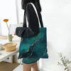 Einkaufstaschen, blauer und türkisfarbener Achat, Edelstein, Lebensmittel, individuell bedruckt, Canvas, Shopper, Schultertasche, langlebige Handtasche