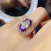 Cluster Rings Sterling Silver 925 Wedding Ring Amethyst Natural Stone Jewelry Gemstone Women Original Engagement Luxury