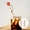 Disposable Cups Straws Airtight Seal Straw Covers Silicone Caps Plugs Reusable Drinking Anti-dust Party Centerpieces For Tables Tips Pink