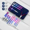 Kits 7pcs Manicure Set Pedicure Sets Nail Clippers Tools Stainsal Steel Steeld Professional Professional Cutter Case Kit 7in1