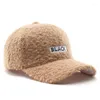 Ball Caps Drop Warm Baseball Faux Lamb Wool Dad Hat Teddy Fleece Snapback Hats Adjustable Windproof Outdoor Cap