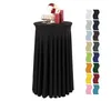 Table Skirt White Round Cocktail Cover Black Spandex Stretch Elastic Jellyfish Tablecloth For El Home Wedding Party