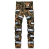 Jean de Camouflage pour hommes, pantalon Long en Denim, coupe Slim, extensible, de motard, de styliste, Patchwork, taille 29-38