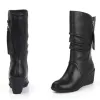 Boots Femme Boots 2022 Hiver Nouveau mobile Boots Mashion Zipper Plateforme de coin d'hiver Boots Botas de Mujer Plus taille Chaussure pour femmes