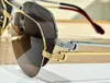 Lunettes de soleil pilotes vintage Titanium Gold Metal / Brown Lenses Men Shades Summer Sunnies Lunettes de Soleil Lunettes Occhiali da sole UV400 Lunettes