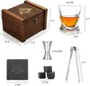 Bar Tools Whiskey Stones Gift Set - Whiskey Glass and Stones - Granite Chilling Rocks -Glass Gift Box Set for Men Dad 240322