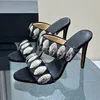Pantoufles d'été pour femmes, chaussures à talons fins, Design Unique, bout ouvert, tempérament de luxe, 2024