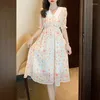 Party Dresses Temperament Broken Beautiful 2024 Women's Sweet French Side Tall Waist Skirt Dress