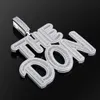 KRKC Hip Hop Custom VVS Moissanite Iced Zirconia Baguette Big Diamond Charm Letter Name Photo Pendant Necklace