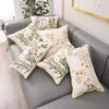 Oreiller 1PC taie d'oreiller décorative fleurs brodées coussins couvre ferme coton chaise cas couverture décor à la maison