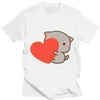 T-shirt da donna L'esclusiva maglietta con risvolto in tre pezzi Dudu è Bubus mentre prende in giro la maglietta grafica di Bubus Top a maniche corte da donna Kawaii Panda Bear 240322