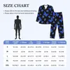 Homens sleepwear pijamas homens azul borboleta quarto nightwear floral impressão 2 peça casual pijama conjuntos de manga longa moda oversize casa terno