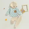 Clothing Sets Toddler Baby Boy Girl Fall Winter Outfits Rainbow Plaid Long Sleeve Hoodie And Sweatpants Set 2Pc Tracksuit