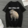 OK I PULL UP Capybaras Summer Oversized Tshirt Short Sleeves T Shirts Streetwear Capybaras T Shirt Men Women Unisex T-shirt