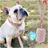 Dog Carrier Personalized Collar Leash Set Custom Pet Poop Bag For Small Medium Large Dogs Outdoor Puppy Garbage Bags Supplies Pug Drop Otflc