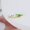 Ohrhänger Europäischer und amerikanischer Schmuck Großhandel Retro Waldfarbe Glasur Weiße Maiglöckchen Perlenkette Brosche Set