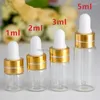 Storage Bottles 1/2/3/5ml Clear Glass Dropper Bottle Transparent Small Vials With Pipette For Cosmetic Perfume Essential Oil F547
