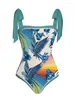 Roupa de banho feminina retro maiô uma peça férias praia vestido vintage designer maiô verão saia surf wear