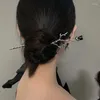 ヘアクリップバレットヴィンテージローズフラワースティック