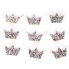 Dog Apparel Cute Crown Pearl Bows Hair Accessories Glittering Gold With Rubber Band For Long Pets Accesorios Para Perros