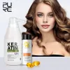 PURC kératine brésilienne 12% formol 300ml traitement à la kératine 100ml shampooing purifiant ensemble de traitement de cheveux lissant