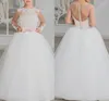 Vestidos da menina mangas compridas vestido de flor para casamento sheer neck applique lantejoulas frisado arcos tule princesa crianças primeira comunhão vestido de baile