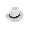 Wide Brim Hats Sun Hat Band Decor Flat Dome Straw Folding Thin Non-stuffy Anti-UV Men Big Sunscreen Jazz Fashion Accessories