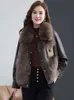 Имитация лисьего меха, травяное пальто, женское зимнее новое кожаное пальто из овчины на пуху, молодежный стиль
