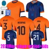 Netherlands Jersey Memphis Soccer Jersey 2024 2025 Hollandais Team Football Shirt Men Kid Kit Kit complet Set Home Away Memphis Xavi Gakpo