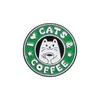 Mignon dessin animé tasse bouteille chat émail broches drôle chaton broches décoratif revers chemise Badge j'aime chats broches bijoux cadeau