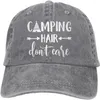 Bollmössor unisex campinghår bryr sig inte vintage justerbar baseballmössa denim pappa hatt