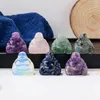 Estatuetas decorativas de pedra natural, estatueta de buda esculpida à mão, decoração maitreya colorida para positivo