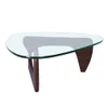 Мебель для гостиной 19 мм темно -ореховой столик для кофейного стола Треугольник Стекло из твердотворенного дерева.
