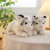 23cm 1 pçs bonito animal de pelúcia bebê tigre branco siberiano brinquedo de pelúcia macio decoração do quarto presente para menina menino plushies boneca 240321