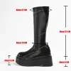 BOTAS PLATAGEM KNEE BOTAS ALTAS PARA MULHERAS GOTHS GOTH GOTHIC BOTAS FATO CASUAL CASUAL COM WEDGES SAPATOS 2022 Branda de outono de inverno