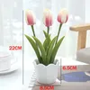 Fleurs décoratives 1 pièces avec Pot tulipe artificielle simulé décor de bureau plante en Pot fausses plantes décoration de bureau à domicile