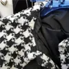 Women's Down SeeBeautiful Patchwork Tweed Navy Neck Drawstring Loose Thick Jacket Coat Warm Pockets Fashion 2024 Winter Women G864