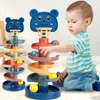 Stacking Sorting Nesting toys 2-7 layers of track rolling ball pile tower preschool education baby rotating stacking for childrens gifts 24323