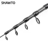 Ruten Shawto Teleskop Angelrute Kohlefaser 1,8 m 2,1 m 2,4 m 2,7 m Spinning Casting Lure Rod Ultraleicht Baitcasting Meer Angelrute