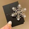 Accessoires pour cheveux perle strass flocon de neige épingle à cheveux Vintage pince latérale diamant noël argent Barrettes femme