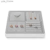 Schmuckschatullen MISHITU Mode Mikrofaser Schmuck Display Stand Tablett Aufbewahrungsbox Ring Ohrring Halskette Diamant Schmuck Organizer Box Fall L240323