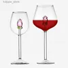 Wijnglazen 1 creatieve 3D roze glazen roos met ingebouwd rood en wit wijnglas elegant wijnglas champagne familie Valentijnsdag cadeau L240323